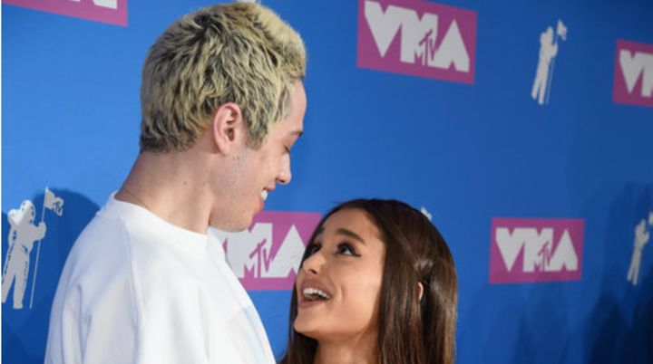 Pete Davidson and Ariana Grande in better times last August. She had big things to say about little Pete.