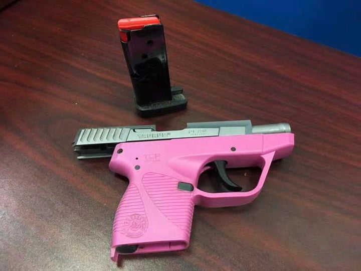 One of 30 guns confiscated at Hartsfield Jackson Atlanta International Airport security checkpoints in May is pictured. The c