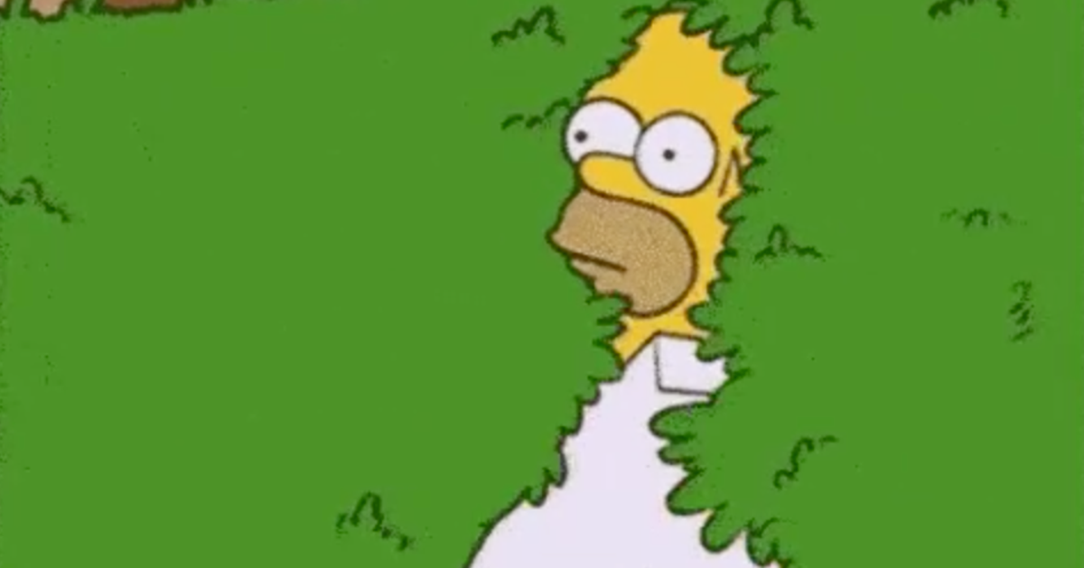 Homer Simpson Uses His Own 'Backing Into Bushes' GIF On 'The Simpsons