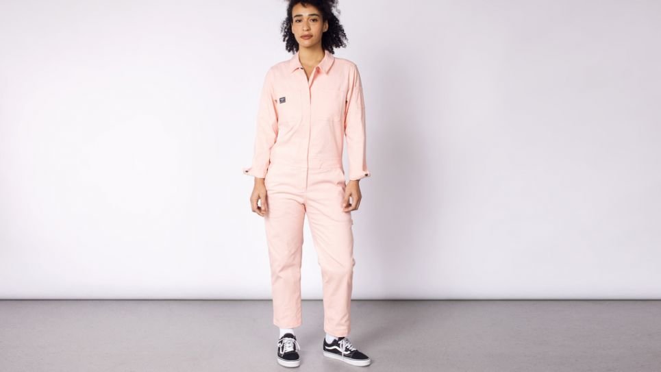 pink jumpsuit glossier
