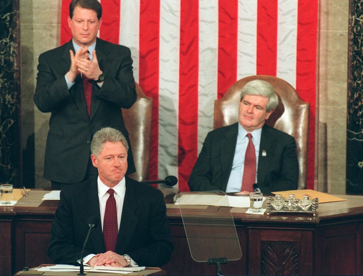 In his 1996 State of the Union speech, President Bill Clinton called out Republicans for shutting down the government.