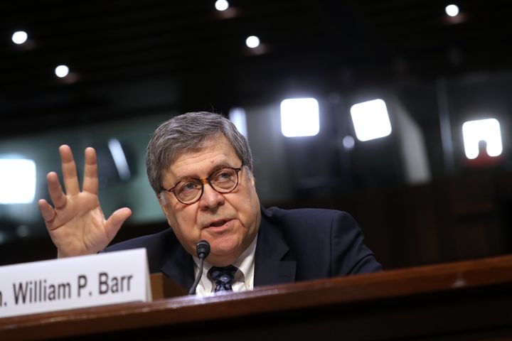 William Barr at his Senate confirmation hearing for attorney general, Jan. 15. He sought to reassure senators that he could be trusted to oversee special counsel Robert Mueller’s investigation.