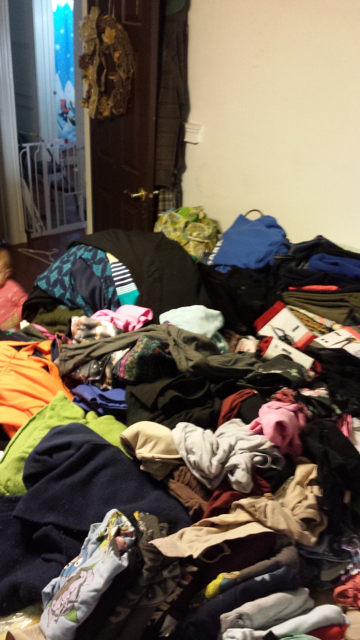 Clothing was the first category. Tossing it all up on my bed to go through it was overwhelming.