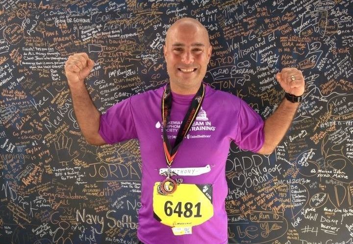 Dr. Perre after he completed the Marine Corps Marathon for the Leukemia and Lymphoma Society in 2013.