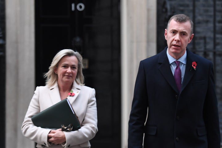 Plaid Cymru Westminster leader Liz Savile-Roberts and party leader Adam Price