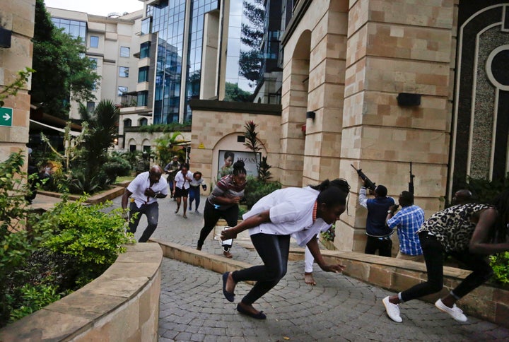 Earlier in the day, office workers had streamed from the complex, some jumping from windows.