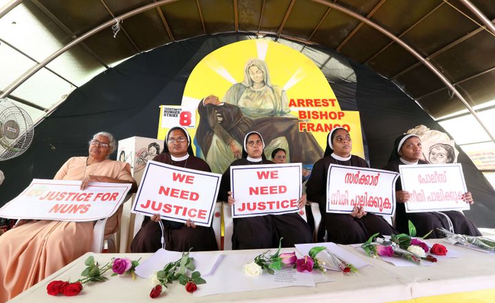 Nuns demanding justice after the alleged sexual assault of a fellow nun by a bishop.
