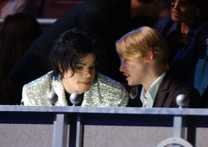 Jackson and Culkin after the two arrive for the taping of Jackson's concert at Madison Square Garden.