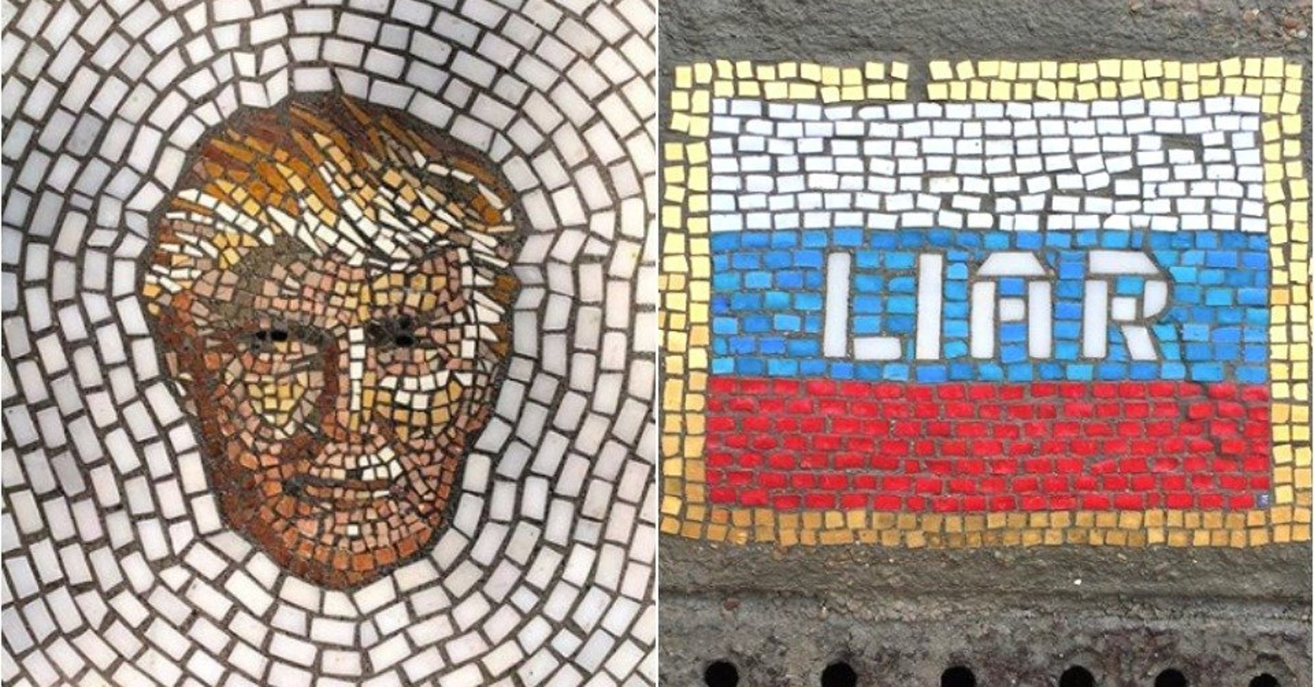 Mosaic Artist Fills Potholes With An Anti Trump Jolt