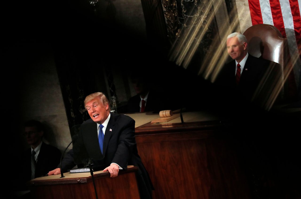 Trump at the 2018 State of the Union.