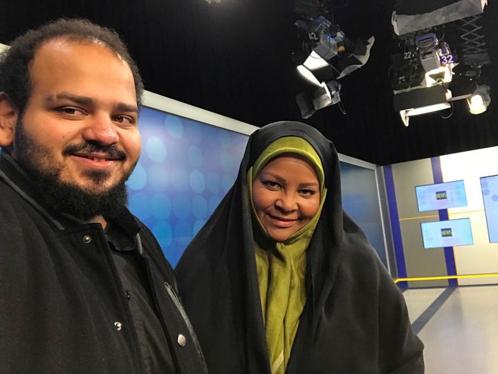 American-born news anchor Marzieh Hashemi, right, smiles as she stands with her son in Tehran, Iran, in this undated photo provided by Press TV.