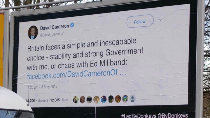 <strong>A poster campaign featuring David Cameron's now infamous tweet</strong>