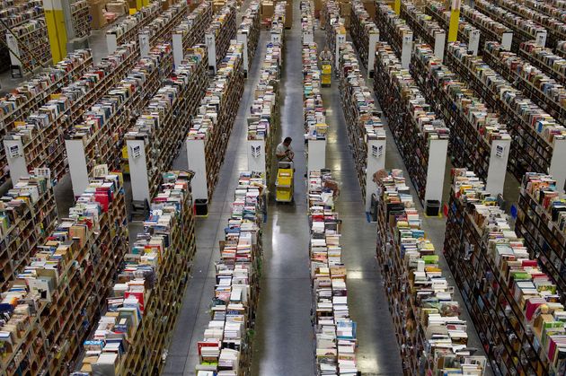 Inside the Amazon distribution centre in Phoenix, USA.