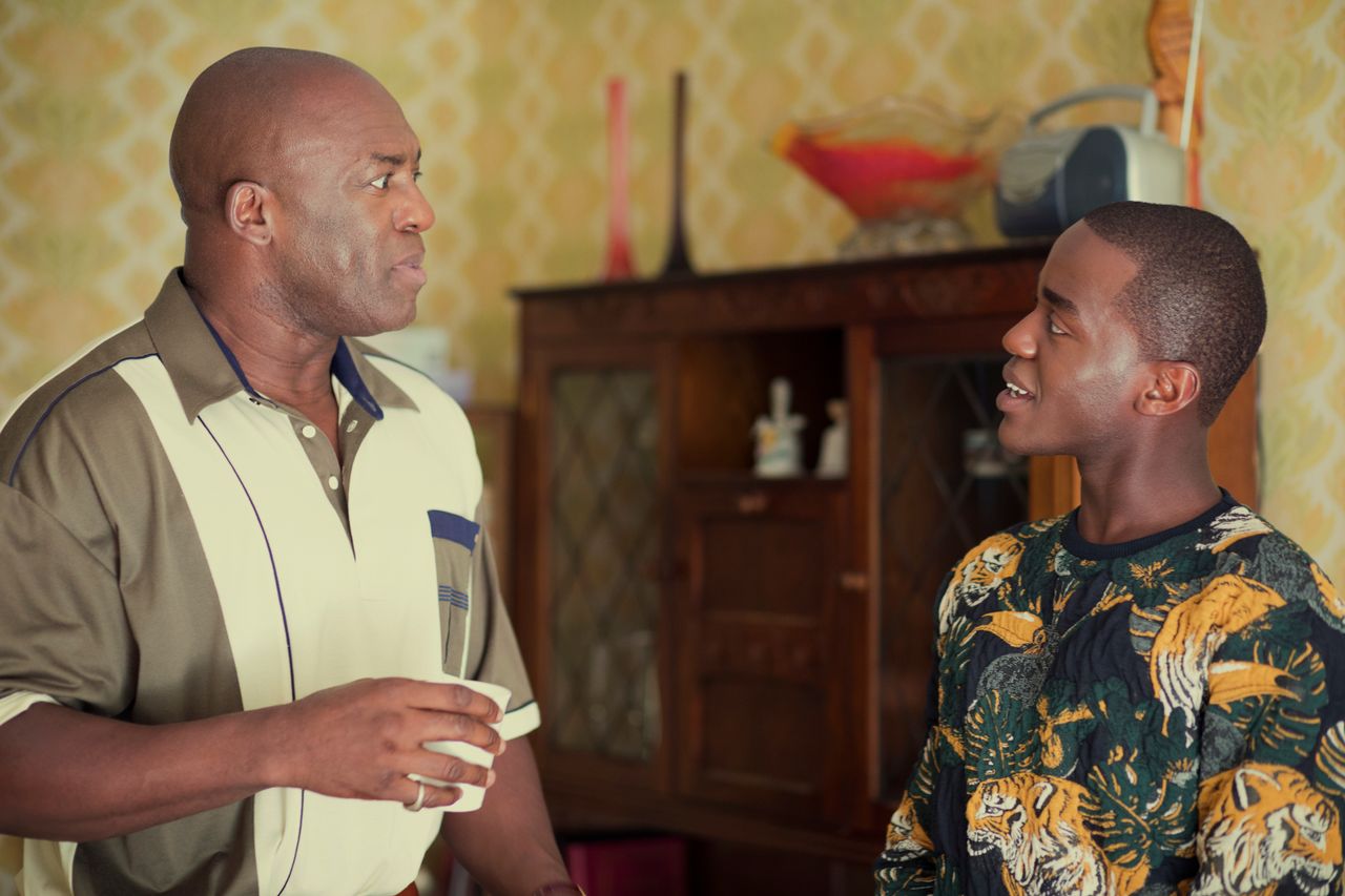 Ncuti with his on-screen dad, DeObia Oparei
