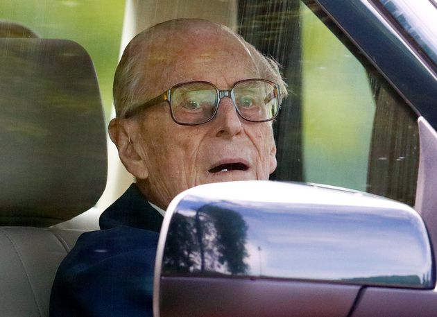 Prince Philip seen driving his Land Rover at the Windsor Horse Show last year.