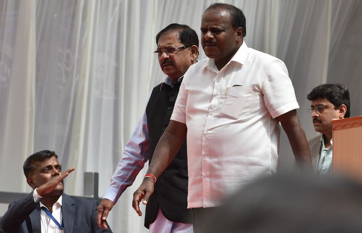 Chief Minister of Karnataka, HD Kumarswamy and Deputy Chief Minister Parameshwara.