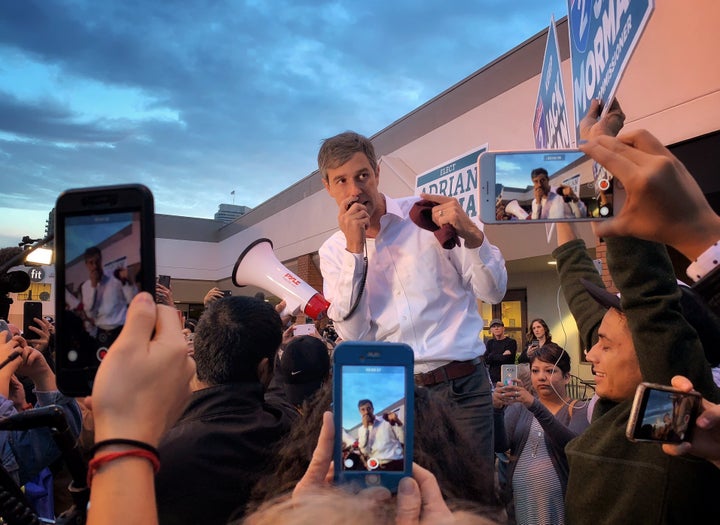 Texas Democratic Senate hopeful Beto O’Rourke campaigning in Houston before the midterm elections.