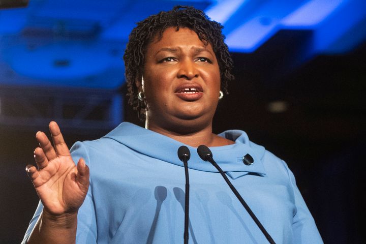 Abrams addresses supporters during an election-night watch party on Nov. 6, 2018, in Atlanta.