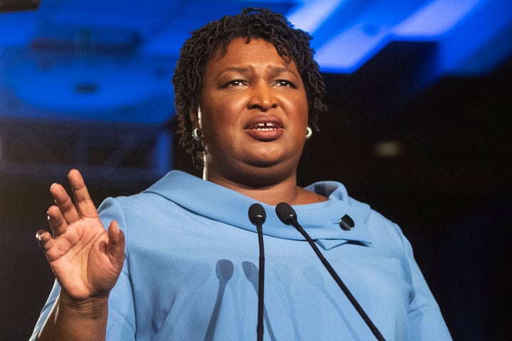 Abrams addresses supporters during an election-night watch party on Nov. 6, 2018, in Atlanta.