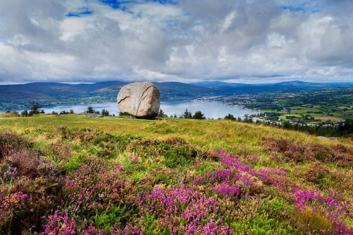 The Cloughmore Stone, the boulder that sits on the slopes of Slieve Martin in the Mourne Mountains.