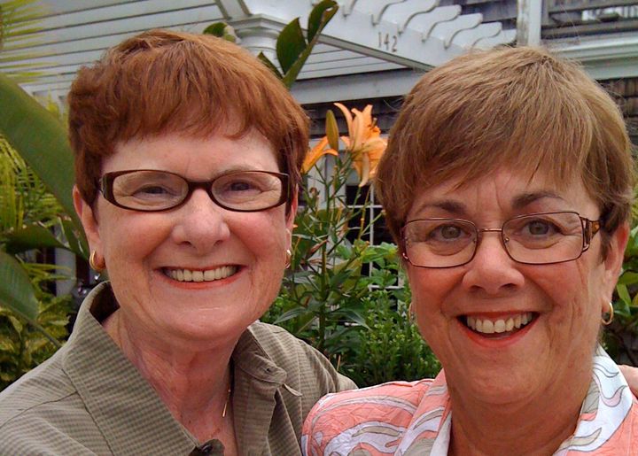 Mary Walsh (left) and Bev Nance at their 2009 wedding in Provincetown, Massachusetts.