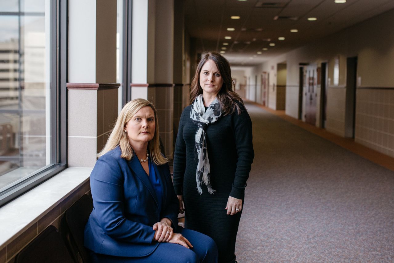 Angela Povilaitis (left), lead prosecutor and Andrea Munford (right), lead investigator at the Ingham Circuit Court in Lansing, Michigan.