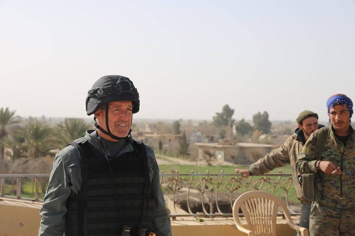 CBS News foreign correspondent Charlie D’Agata pictured on the ground in Syria.