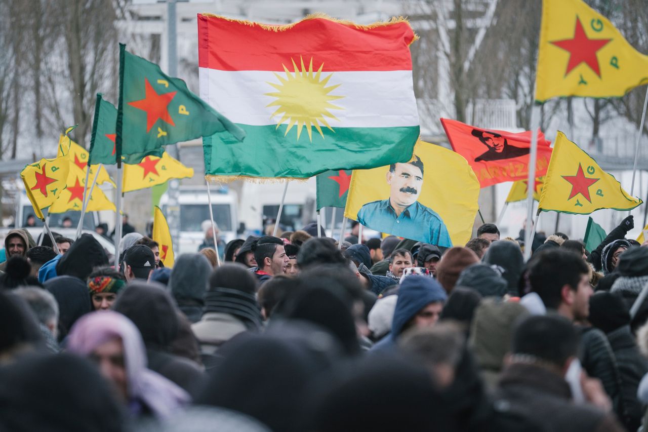 Demonstrators in Germany protest the Turkish takeover of Kurdish-controlled Afrin in northern Syria in March 2018. Now that President Donald Trump has decided to pull out of Syria, “There is a real fear that [Turkey] will do the same thing that they did in Afrin,” one expert says.