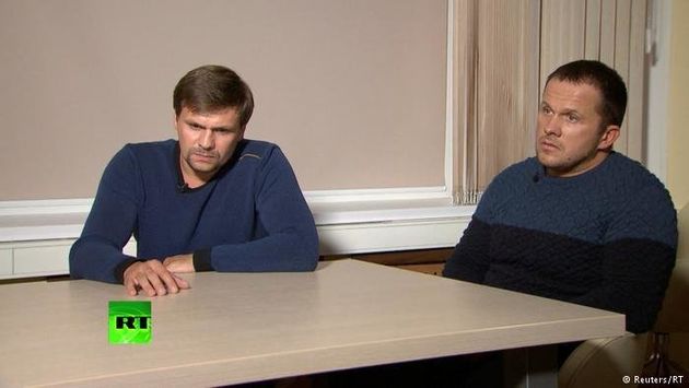 Alexander Petrov and Ruslan Boshirov, who were formally accused of attempting to murder former Russian intelligence officer Sergei Skripal and his daughter Yulia in Salisbury.