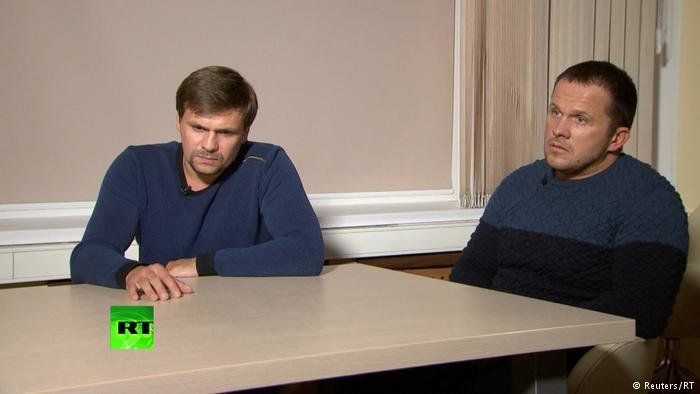 Alexander Petrov and Ruslan Boshirov, who were formally accused of attempting to murder former Russian intelligence officer Sergei Skripal and his daughter Yulia in Salisbury.