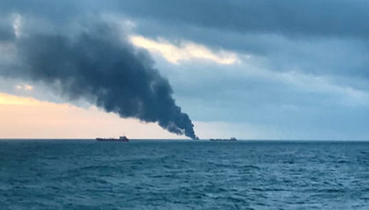 Two Ships With Indian Crew Catch Fire In Kerch Strait Off Russia’s Coast, 11