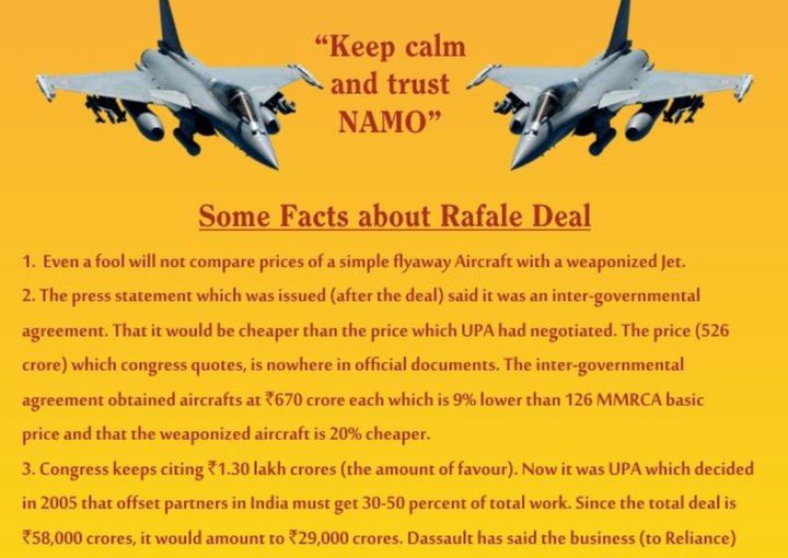 The wedding card explaining 'facts' about Rafale deal. 