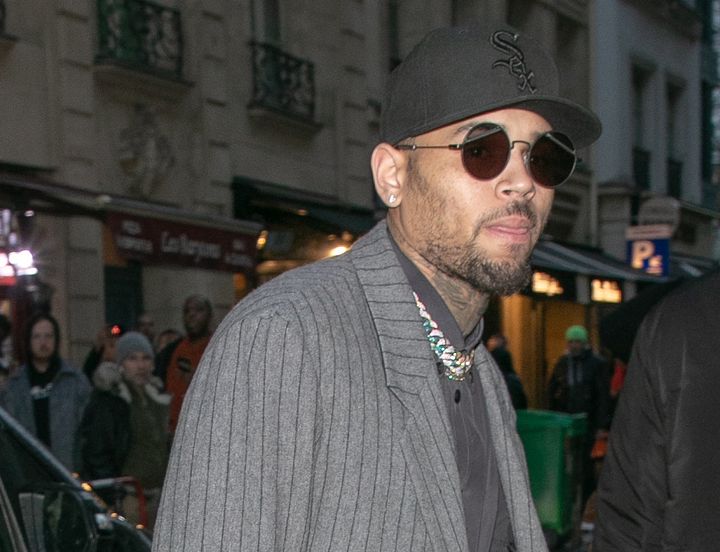 Chris Brown is in Paris, France, on Jan. 17, 2019. He has since been detained there after a woman filed a rape complaint. 