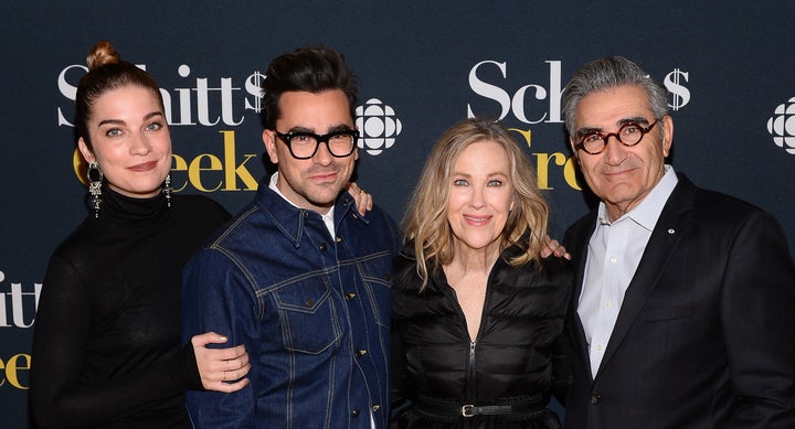 (From left) Annie Murphy, Dan Levy, Catherine O’Hara and Eugene Levy of “Schitt’s Creek.”