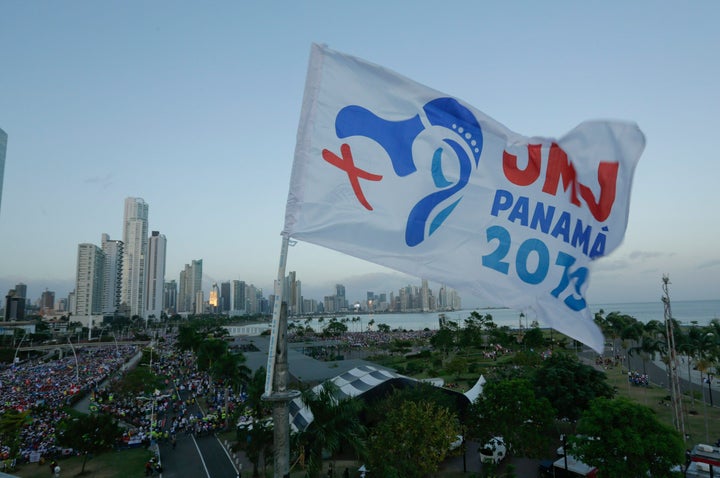 Pilgrims attend the opening ceremony and mass of World Youth Day Panama 2019, in Panama City, Tuesday, Jan. 22, 2019.