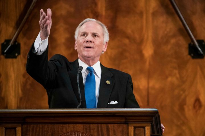 South Carolina Gov. Henry McMaster delivers the State of the State address in Columbia on Jan. 23, 2019. He successfully petitioned the federal government for a religious exemption waiver for Miracle Hill Ministries, a foster care agency.