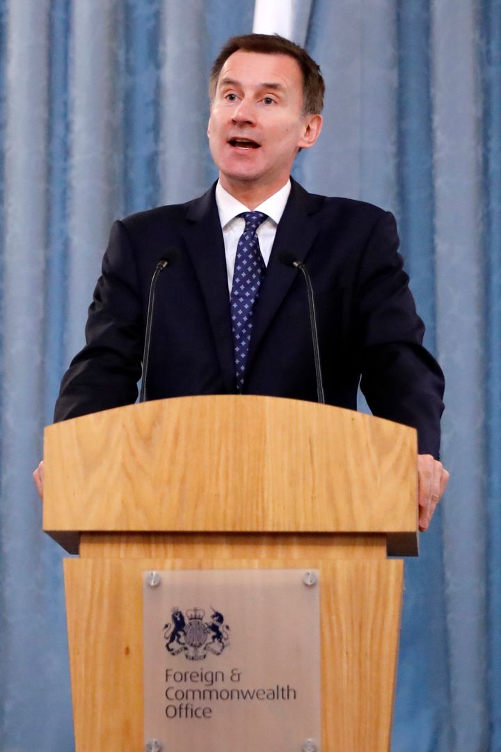 Foreign secretary Jeremy Hunt