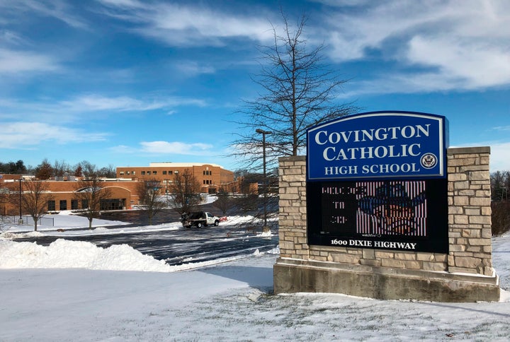 Covington Catholic High School in Kentucky has faced heated backlash since videos emerged of a group of its students — many wearing “Make America great again” hats — mocking a Native American man in Washington on Jan. 18.