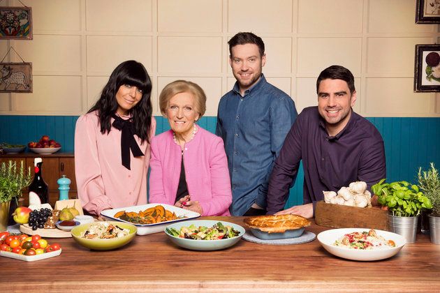 'Britain's Best Home Cook' presenter Claudia Winkleman, with judges (left to right) Mary Berry, Dan Doherty and Chris Bavin.