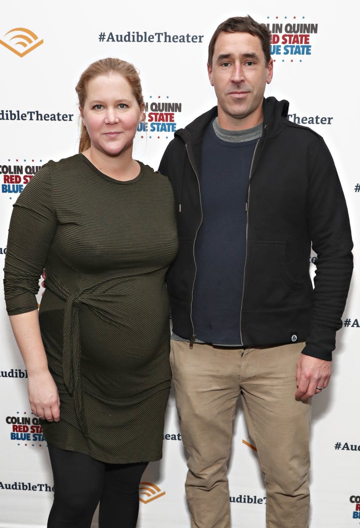 Amy Schumer and Chris Fischer attend the opening night of "Colin Quinn: Red State Blue State" on Jan. 22 in New York City. 