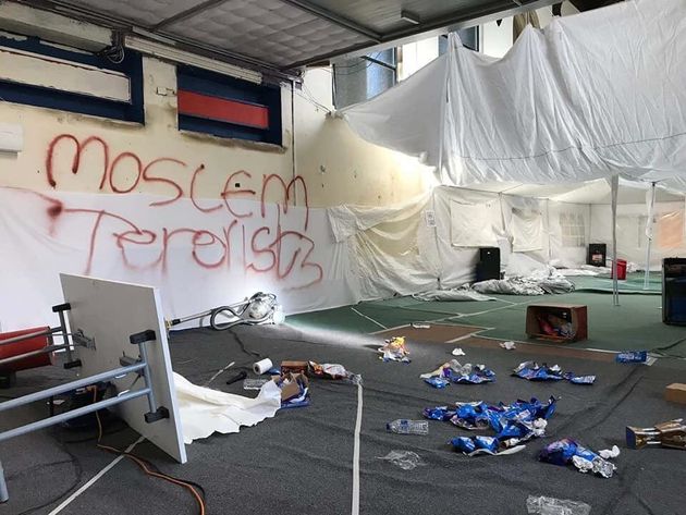 Racist graffitti has been daubed on the walls of an Islamic school which sits on the former set of the former popular Geordie TV show Byker Grove.