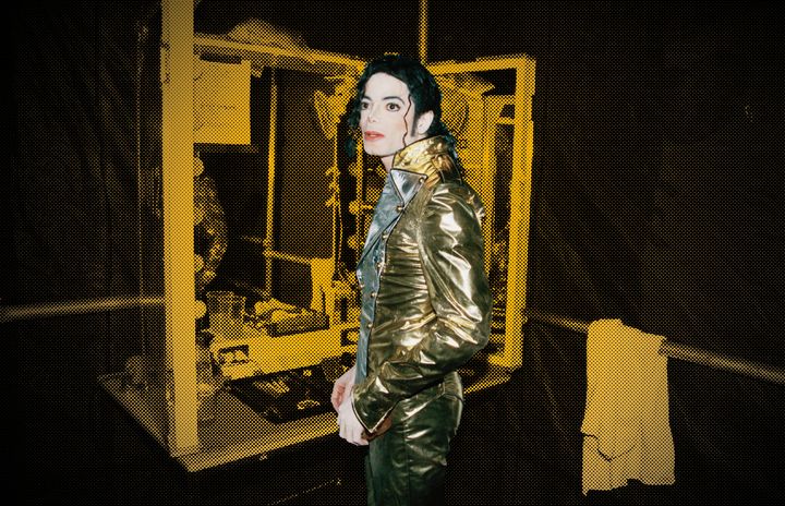 Michael Jackson backstage during one of his shows in Bremen, Germany, in 1997.