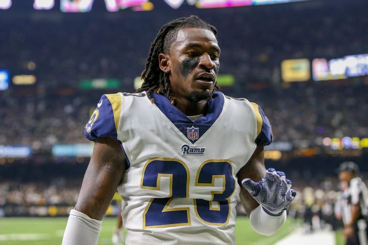 Nickell Robey-Coleman, pictured during the Rams' victory over the Saints in the NFC championship game, may have tugged on Sup