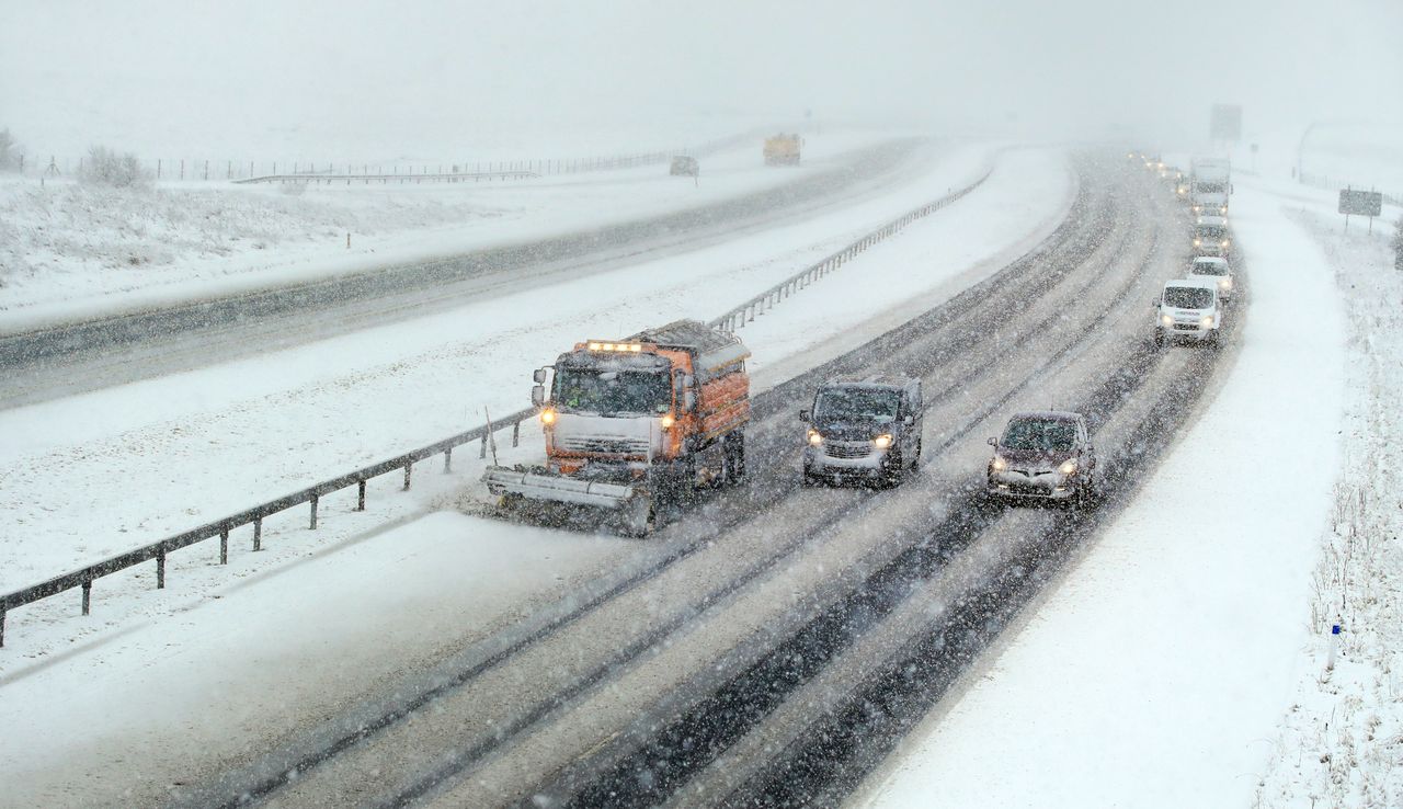 Snow ploughs were scrambled to clear carriageways.