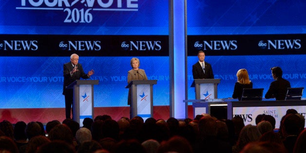 ABC NEWS - 12/19/15 - ABC News coverage of the Democratic Presidential debate from St. Anselm College in Manchester, NH, airing Saturday, Dec. 19, 2015 on the ABC Television Network and all ABC News platforms. (Photo by Ida Mae Astute/ABC via Getty Images)