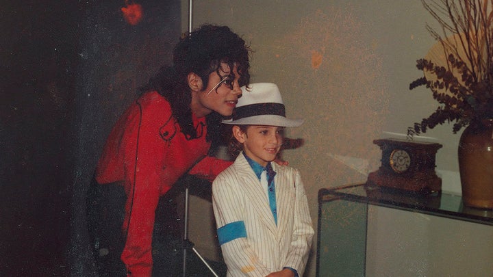 Jackson and Robson in a still from "Leaving Neverland."