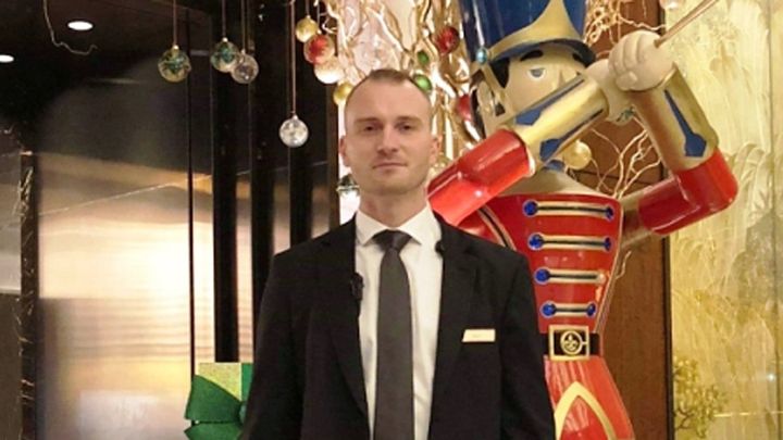 Victim: Doorman Tudor Simionov, 33, was working outside a private event on New Year's Day.
