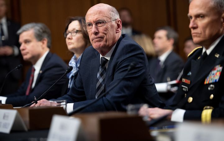 Daniel Coats (C), director of National Intelligence testifies on Worldwide Threats during a Senate Select Committee on Intelligence hearing on Capitol Hill in Washington, DC, January 29, 2019.