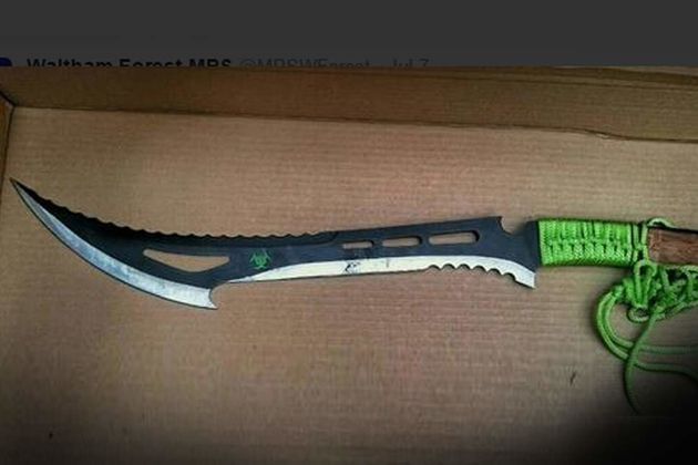 A zombie knife seized by police