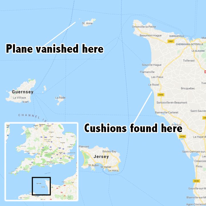 Two seat cushions were found on a beach in north-western France last week and were believed to be from the missing plane.
